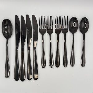 Cambridge T-21 Byram Black Mirror Replacements 4 Salad Forks 3 Spoons 4 Knives